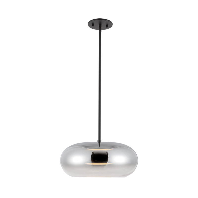 Trinity 14" Pendant in Black/Chrome