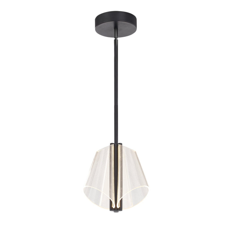 Mulberry 11" Pendant in Black/Light Guide