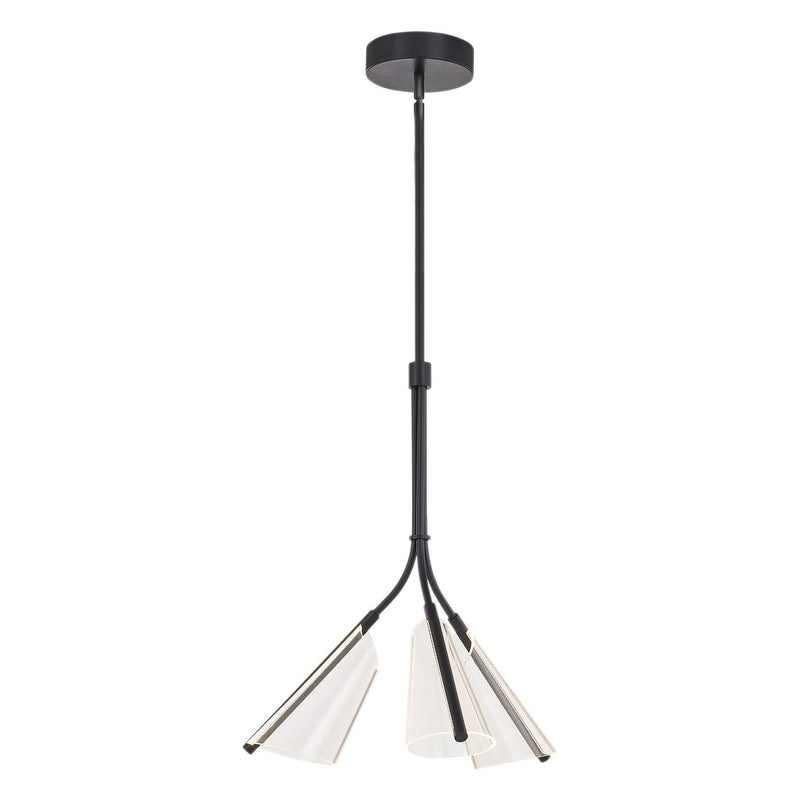 Mulberry 22" Pendant in Black/Light Guide