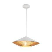 Daphne 15" Pendant in White/Brown Cotton Rope