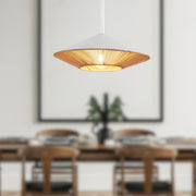 Daphne 15" Pendant in White/Brown Cotton Rope