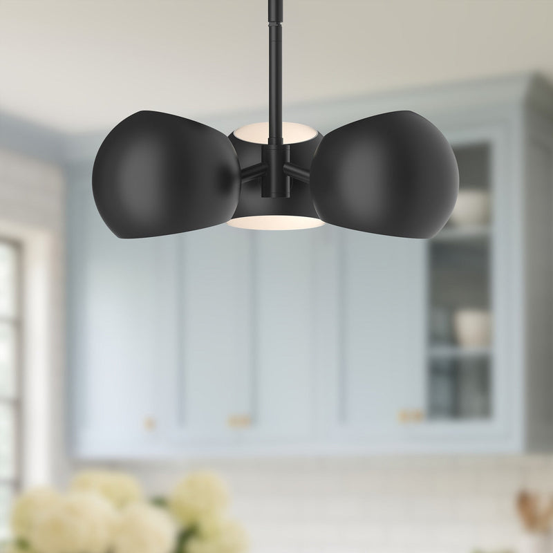 Willow 16" 3-Light Metal Shade Pendant in Matte Black