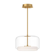 Enkel 15" Pendant in Clear/Brushed Gold