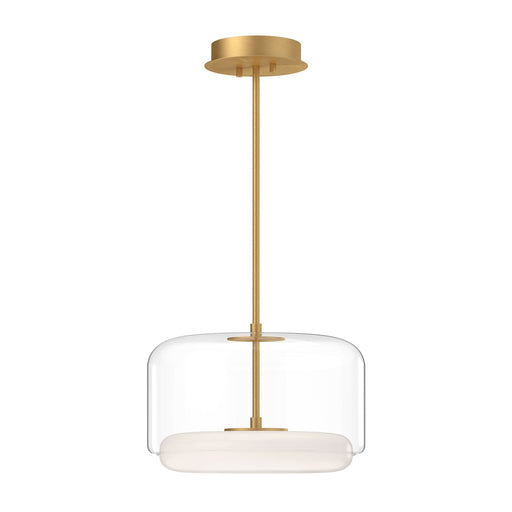 Enkel 15" Pendant in Clear/Brushed Gold