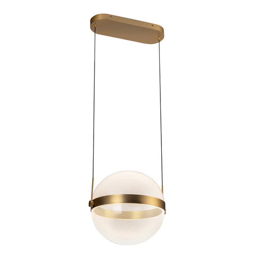 Pisces 12" Pendant in Brushed Gold/Light Guide