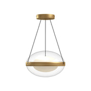 Virgo 12" Pendant in Brushed Gold/Opal Glass