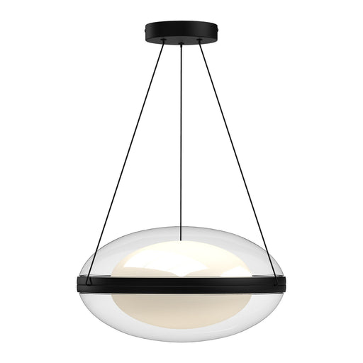 Virgo 16" Pendant in Black/Opal Glass