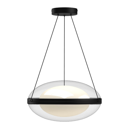 Virgo 16" Pendant in Black/Opal Glass