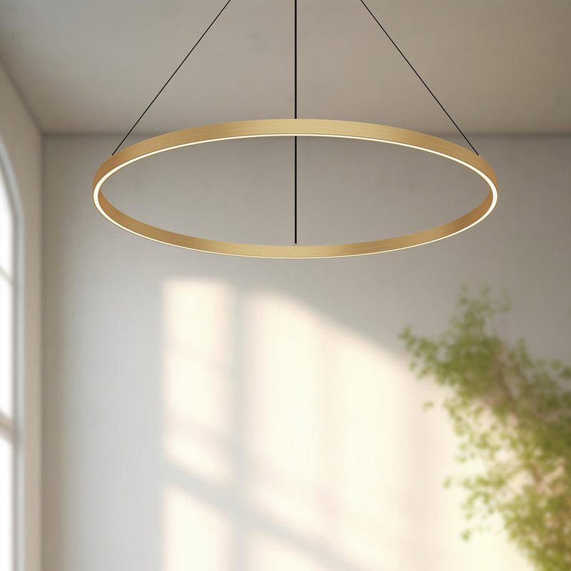 Cerchio 36" Up/Down Pendant in Brushed Gold