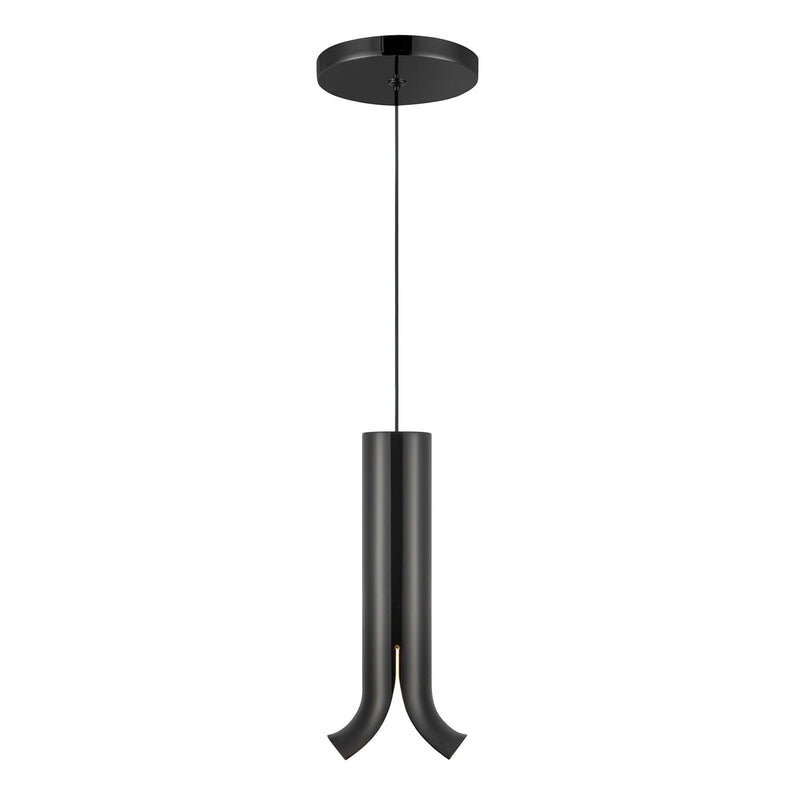 Husk 9" Mini Pendant in Glossy Black