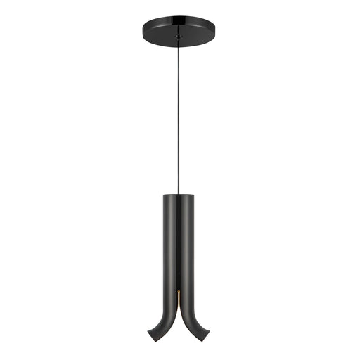 Husk 9" Mini Pendant in Glossy Black