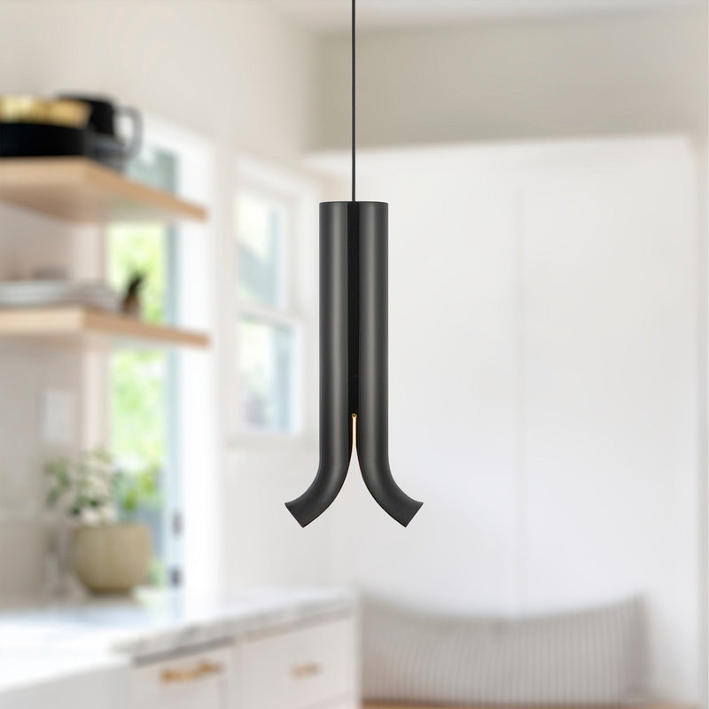 Husk 9" Mini Pendant in Glossy Black