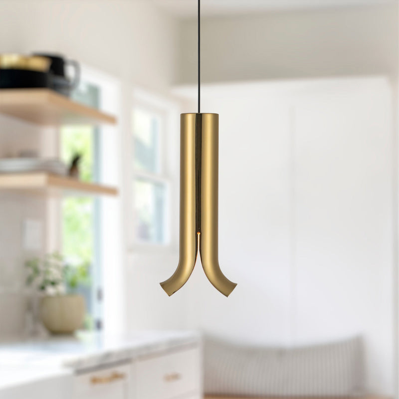 Husk 9" Mini Pendant in Metallic Brass