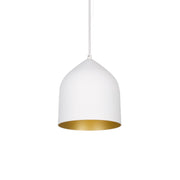 Helena 8" Integrated LED Pendant in White/Gold