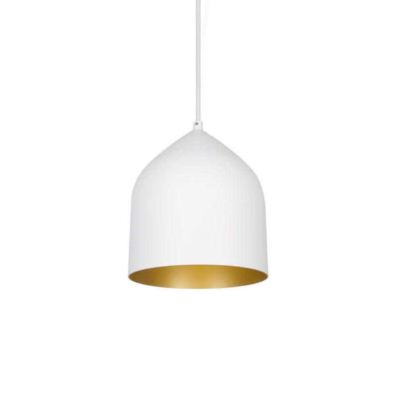 Helena 8" Integrated LED Pendant in White/Gold