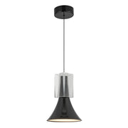 Floe 8" Pendant in Glossy Black/Clear Crystal