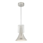 Floe 8" Pendant in Polished Nickel/Clear Crystal
