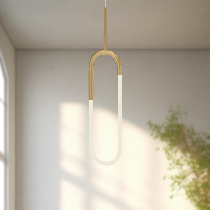 Huron 8" Pendant in Brushed Gold