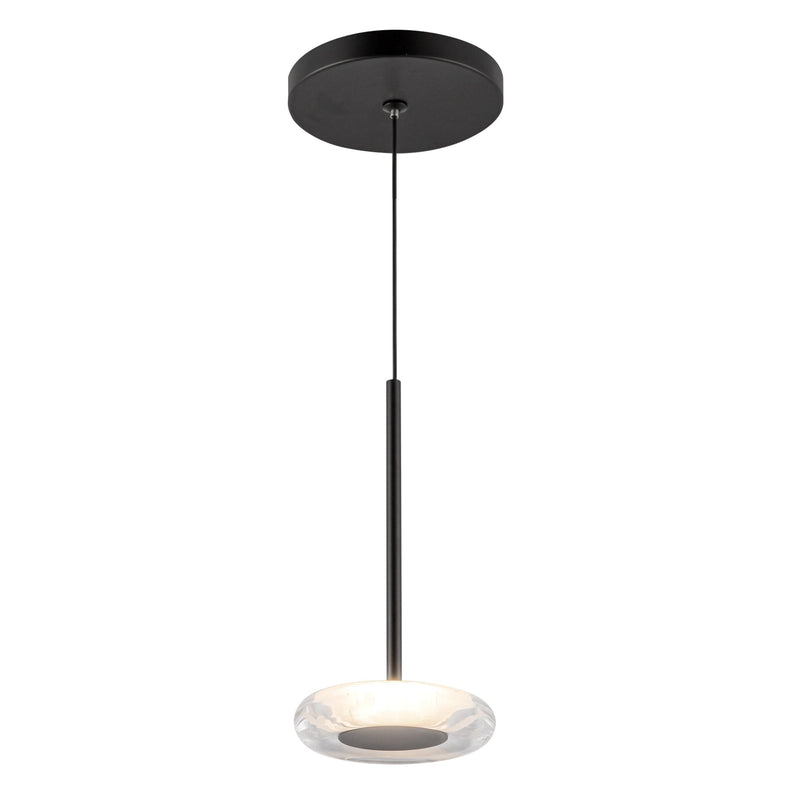 Stephord 4" Pendant in Black/Clear Glass