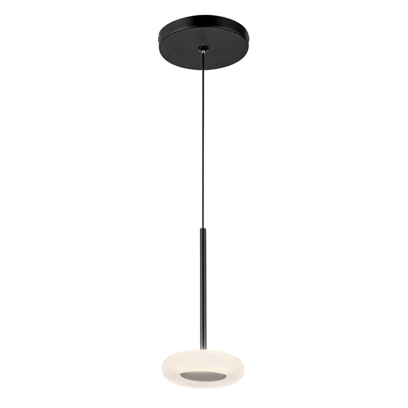 Stephord 4" Pendant in Black/Frosted Glass