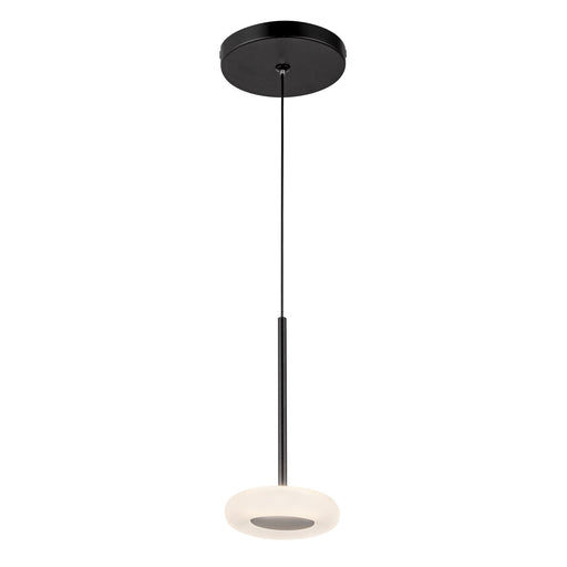 Stephord 4" Pendant in Black/Frosted Glass