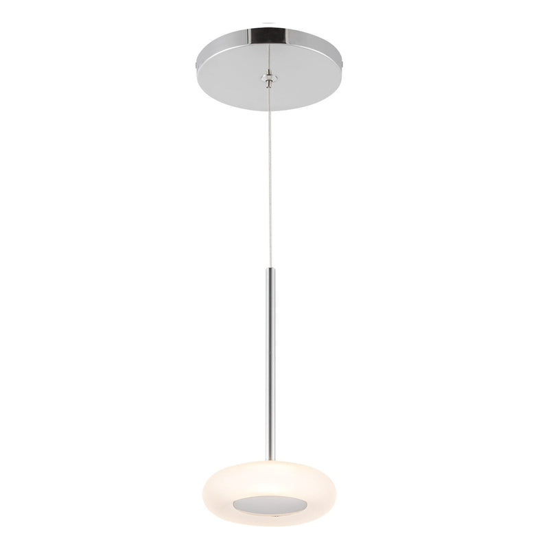 Stephord 4" Pendant in Chrome/Frosted Glass