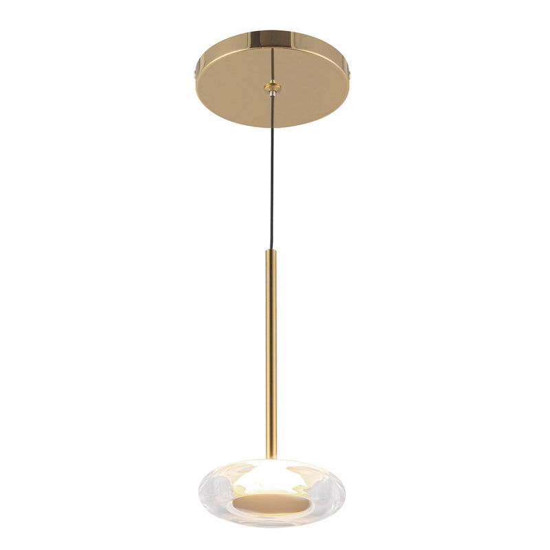 Stephord 4" Pendant in Metallic Brass/Clear Glass