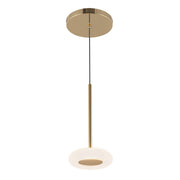 Stephord 4" Pendant in Metallic Brass/Frosted Glass