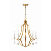 Perry 5 Light 25.5" Chandelier in Antique Gold