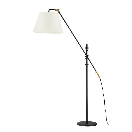 Navin Floor Lamp in Patina Brass / Texture Black
