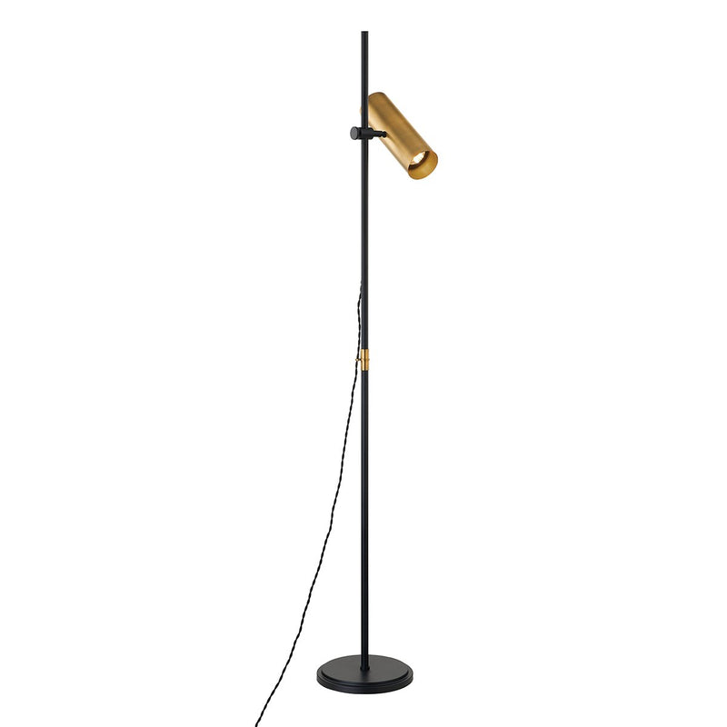 Quinn Floor Lamp in Patina Brass / Soft Black