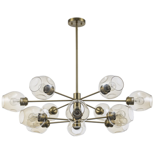 Clusters 12-Light 39.6" Chandelier in Antique Gold