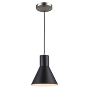 Belinda 7" Mini Pendant in Black / Brushed Nickel