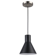 Belinda 7" Mini Pendant in Black / Brushed Nickel