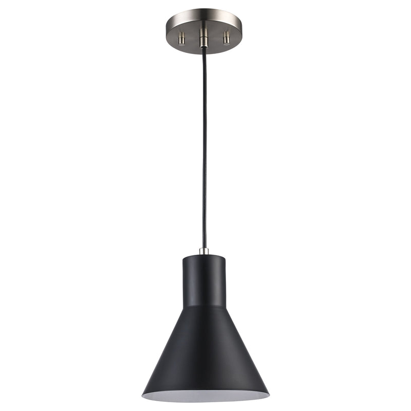 Belinda 7" Mini Pendant in Black / Brushed Nickel