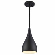 Teardrop Metal 6.25" Mini Pendant in Black