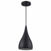Teardrop Metal 6.25" Mini Pendant in Black