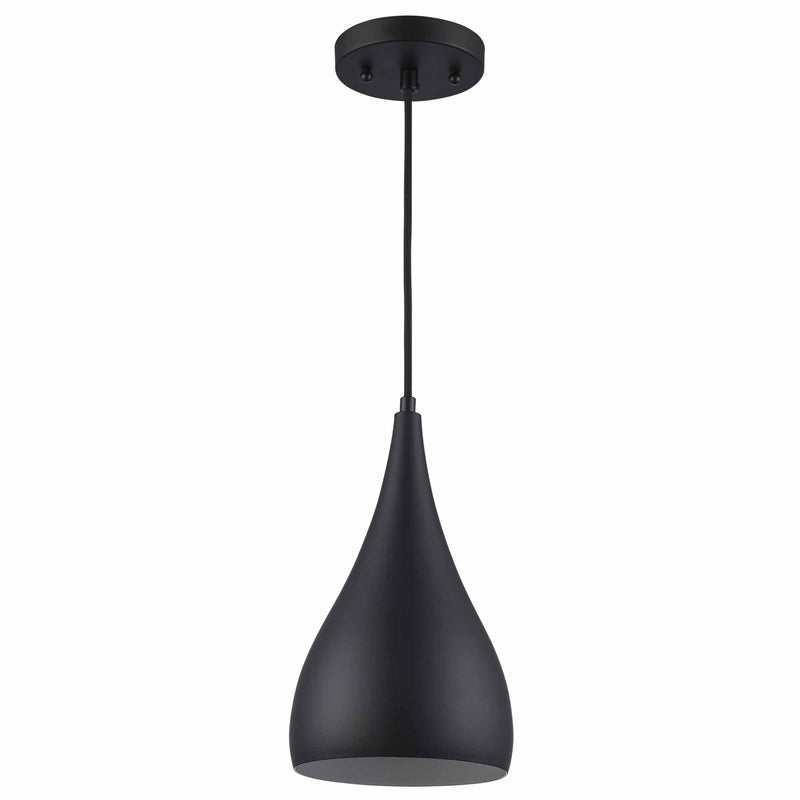 Teardrop Metal 6.25" Mini Pendant in Black