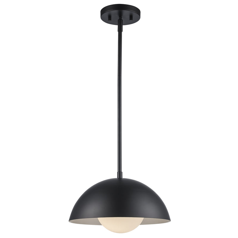 Maureen 1-Light 12" Mini Pendant in Black