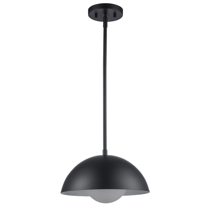 Maureen 1-Light 12" Mini Pendant in Black