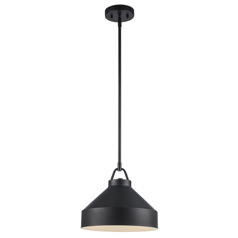 Lowen 1-Light 12" Dome Pendant in Black