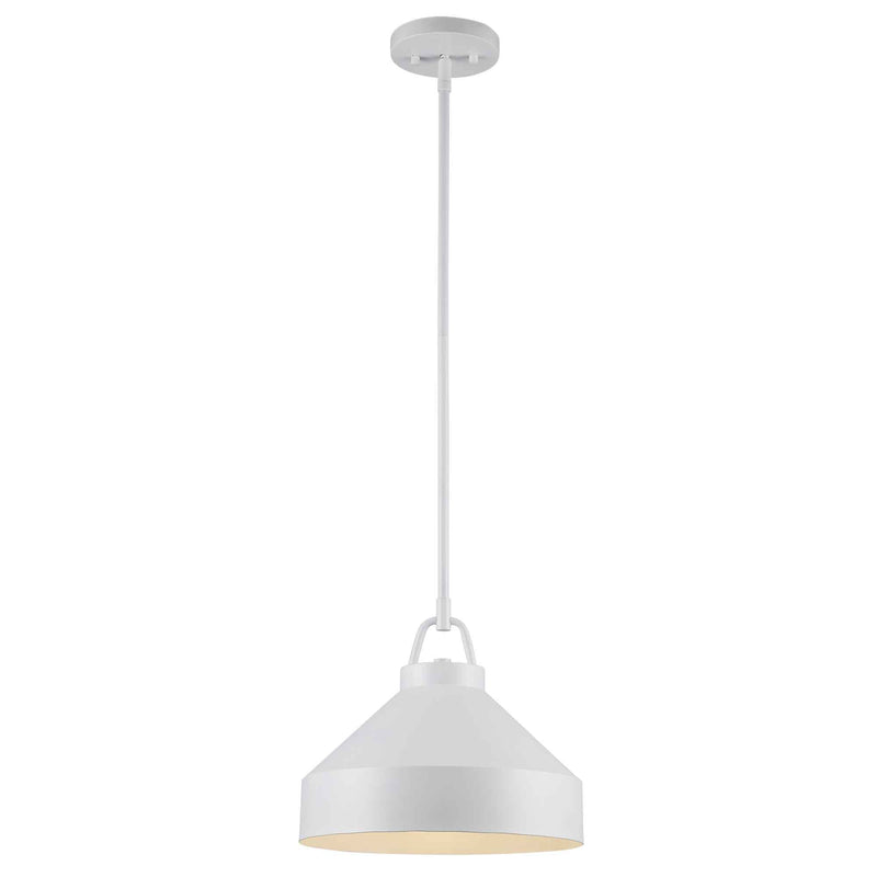 Lowen 1-Light 12" Dome Pendant in White