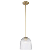 MeadowGlow 1-Light 8.5" Mini Pendant in Antique Gold