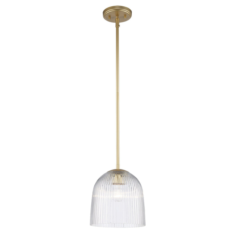 MeadowGlow 1-Light 8.5" Mini Pendant in Antique Gold