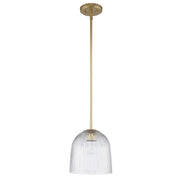 MeadowGlow 1-Light 8.5" Mini Pendant in Antique Gold