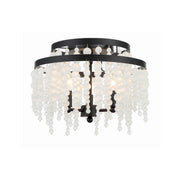 Poppy 3 Light 15" Semi Flush Mount in Matte Black