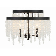 Poppy 3 Light 15" Semi Flush Mount in Matte Black