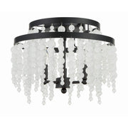 Poppy 3 Light 15" Semi Flush Mount in Matte Black