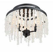 Poppy 3 Light 15" Semi Flush Mount in Matte Black