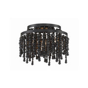 Poppy 3 Light 15" Semi Flush Mount in Matte Black